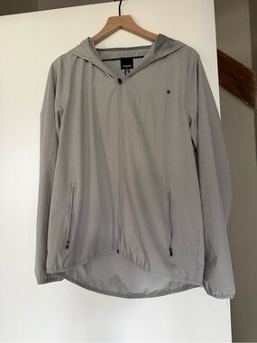 Vuori Light Gray Hooded Windbreaker Jacket